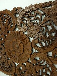 Závěsná dekorace 60x60 cm, teakové dřevo, ruční práce (Mandala LOVE)