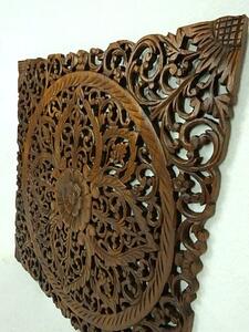 Závěsná dekorace 60x60cm, teakové dřevo, ruční práce (Mandala GIORDANA)