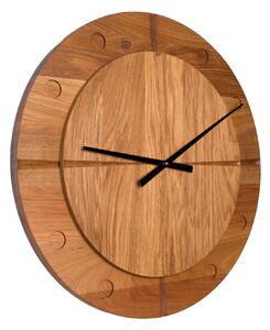 Kamohome Velké dřevěné nástěnné hodiny VIRGO Průměr hodin: 55 cm, Materiál: Dub