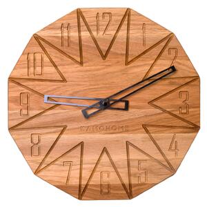 Kamohome Dřevěné nástěnné hodiny LACERTA Průměr hodin: 32 cm, Materiál: Dub