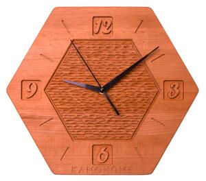 Kamohome Dřevěné nástěnné hodiny PHOENIX Velikost: 32x36 cm, Materiál: Buk