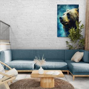 Obraz modro-zlatý medvěd
