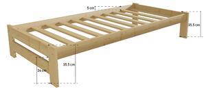 Vomaks unit, s.r.o. Jednolůžková postel VMK007B Povrchová úprava: surové dřevo, Rozměr: 80 x 200 cm