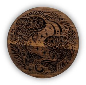 Kamohome Podtácky PISCES - masivní dřevo Materiál podtácku: Ořech americký