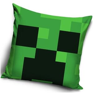 Velurový polštář Minecraft - motiv Creeper Face | 40x40 cm