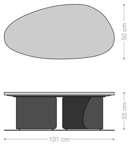 DELIFE Konferenční stolek Marvello 100x50 cm mramor bílá kov zlatá Fusion Finish
