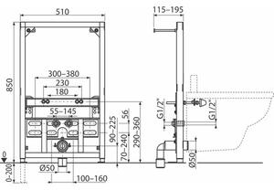 Modul do sádrokartonu pro bidet veporit. ICUBOX BD 850 V: 850 mm