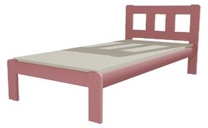 Dřevěná postel VMK 10A 90x200 borovice masiv - růžová