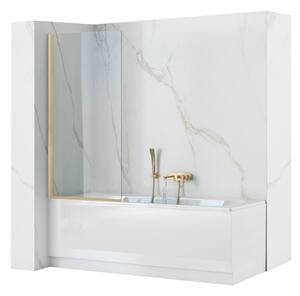 Vanová zástěna REA ELEGANT 70 cm, zlatá kartáčovaná/transparent