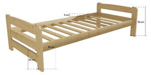 Vomaks unit, s.r.o. Jednolůžková postel VMK009D Povrchová úprava: surové dřevo, Rozměr: 90 x 200 cm
