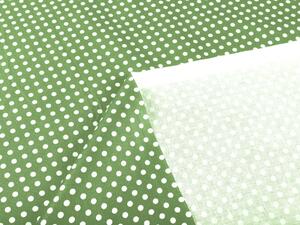 Biante Bavlněný závěs Sandra SA-336 Bílé puntíky na zeleném 130x140 cm
