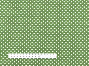 Biante Bavlněný obdélníkový ubrus Sandra SA-336 Bílé puntíky na zeleném 50x100 cm