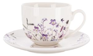 Bílý/fialový porcelánový šálek 280 ml Louka – Orion
