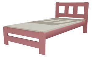 Dřevěná postel VMK 10B 90x200 borovice masiv - růžová