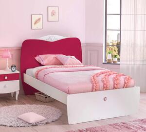 Studentská postel 120x200cm Rosie II - bílá/rubínová
