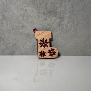 Wooden Mooden Dřevěné vánoční ozdoby Folklor (červený podklad) Tvar: bota