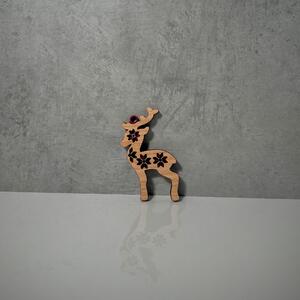 Wooden Mooden Dřevěné vánoční ozdoby Folklor (červený podklad) Tvar: sob