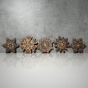 Wooden Mooden Dřevěné podtácky Vločky - sada 5 kusů