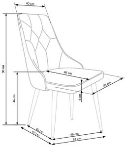 Jídelní židle K365 samet / černá Bordó