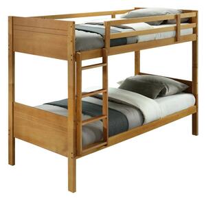 Dětská patrová postel, masivní dřevo, dub, MAKIRA