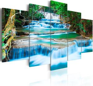 Obraz - Modrý vodopád v Kančanaburi, Thajsko 100x50