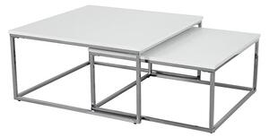 Konferenční stolek, chrom / bílá, ENISOL