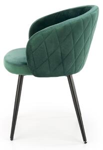 Tmavě zelená sametová židle LANGS 430