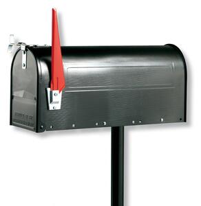 U.S. Mailbox s otočným praporkem, černá