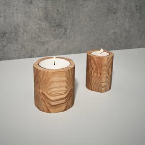 Wooden Mooden Zajímavé a minimalistické dřevěné svícny na čajové svíčky Velikost: Pro čajovou svíčku s průměrem do 40 mm, Materiál: Jasan, Výška: 8 cm