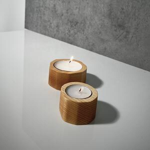 Wooden Mooden Zajímavé a minimalistické dřevěné svícny na čajové svíčky Velikost: Pro čajovou svíčku s průměrem do 40 mm, Materiál: Jasan, Výška: 3,5 cm
