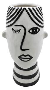 Černo-bílá porcelánová váza Mauro Ferretti Face