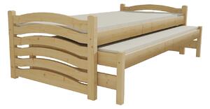 Vomaks unit, s.r.o. Dětská postel s výsuvnou přistýlkou DPV 015 rozměr: 80 x 180 cm, Povrchová úprava: surové dřevo