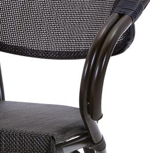 Zahradní židle, kov hnědý, textil černý AZC-110 BK