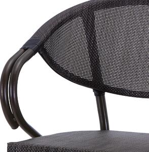 Zahradní židle, kov hnědý, textil černý AZC-110 BK