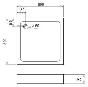 LOR 80x80 Sprchová vanička čtverec, akrylát