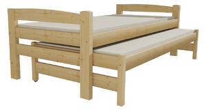 Vomaks unit, s.r.o. Dětská postel s výsuvnou přistýlkou DPV 024 rozměr: 80 x 180 cm, Povrchová úprava: surové dřevo