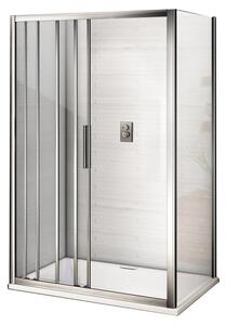 AFTER COMBI 100x80 Clear Sprchový kout s třídílnými posuvnými dveřmi a pevnou bočnicí
