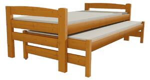 Vomaks unit, s.r.o. Dětská postel s výsuvnou přistýlkou DPV 024 Povrchová úprava: surové dřevo, Rozměr: 80 x 180 cm