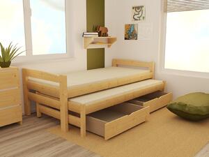 Vomaks unit, s.r.o. Dětská postel s výsuvnou přistýlkou DPV 024 Povrchová úprava: surové dřevo, Rozměr: 80 x 180 cm