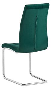 TEMPO Jídelní židle, smaragdová Velvet látka / chrom, SALOMA NEW