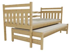 Vomaks unit, s.r.o. Dětská postel s výsuvnou přistýlkou DPV 029 rozměr: 80 x 180 cm, Povrchová úprava: surové dřevo