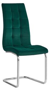 TEMPO Jídelní židle, smaragdová Velvet látka / chrom, SALOMA NEW