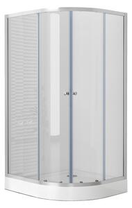 POINT AS LOR 100x80 Clear Levý Asymetrický sprchový kout s akrylátovou vaničkou