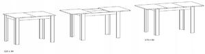 Cassaredo Jídelní stůl rozkládací MANGA 120(170)x80 sonoma