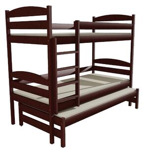 Vomaks unit, s.r.o. Patrová postel s výsuvnou přistýlkou PPV 009 Povrchová úprava: surové dřevo, Prostor mezi lůžky: 80 cm, Rozměr: 80 x 180 cm