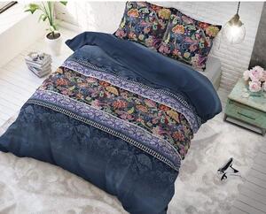 Bavlněné francouzské povlečení 200x220 cm – Paisley Blue (modrý kašmírový vzor)