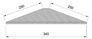 Profinox Sprchová police L, trojúhelníková, rovnoramenná, bez obkladu, 250x250 mm