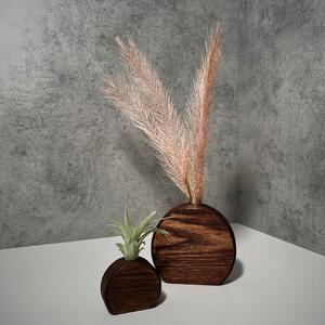 Wooden Mooden Sada dřevěných kulatých váz Materiál: Mořený jasan