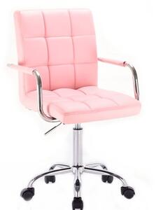 Židle VERONA na podstavě s kolečky růžová (VPT)