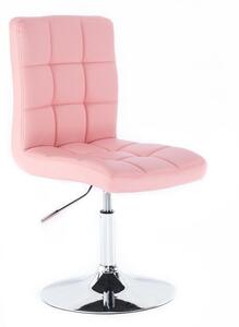 LuxuryForm Židle TOLEDO na stříbrné kulaté podstavě - růžová